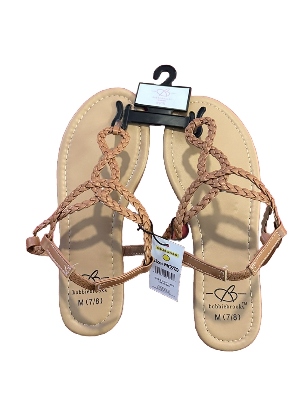 Bobbie Brooks Womens Brown Braided Strap Sandal Size 7/8 New NWT